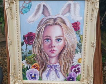 Limited Edition Alice in Wonderland Art Print: Bunny Portrait