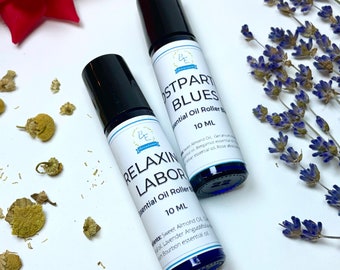 Pregnancy & Postpartum Aromatherapy Roller Blends | Essential Oil Labor Blend | Postpartum Essential Oils | Essential Oil Rollers |