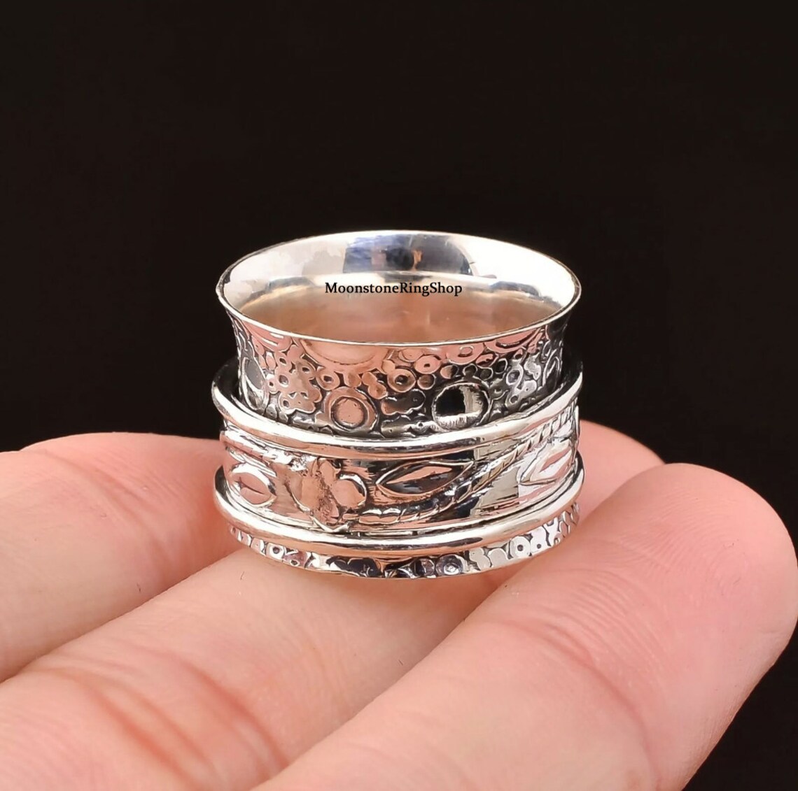 Sterling Silver Ring Anxiety Ring Spinner Ring Silver Etsy