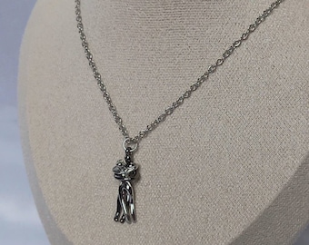 Silver Hugging Figure Necklace - Silver Hug Necklace,Silver Neclaces In The UK,Hugging Necklace,Silver Dancing Necklace,Friendship,Dancer