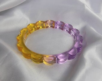 Chunky Purple & Orange Resin Bracelet - Chunky Bracelets,Resin Bracelet,Purple Bracelet In The UK,Chunky jewellery,Purple Resin Jewellery