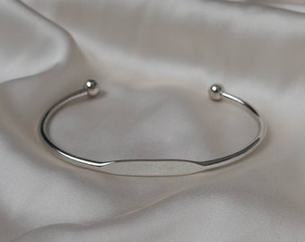 Silver Bangle Bracelet - Silver Jewellery, Silver Accessories, Silver Bangle, Bangle Jewellery, Minimal Bangle Bracelet, Gift For Her