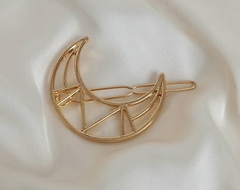 Gold Moon Hair Pin - Gold Hair Pin, Pretty Hair Pin, Jewellery, Simple Hair Accessories, Minimalistic Hair Accessory, Gold  Hair Pins