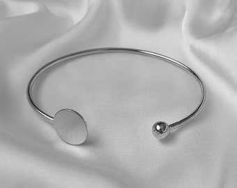 Silver Bangle Bracelet - Silver Jewellery, Silver Accessories, Silver Bangle, Bangle Jewellery, Minimal Bangle Bracelet, Gift For Her