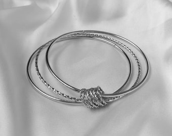 Silver Bangle Bracelet - Silver Jewellery, Silver Accessories, Silver Bangle, Bangle Jewellery, Minimal Bangle Bracelet, Gift For Her