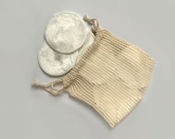 Sustainable Natural Reusable Make Up Wiples In Sisal Bag - Eco Friendly,Bath Accessory,Shower Accessory,Plastic Free,Compostable Face Wipes