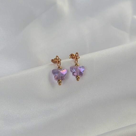 Fashionable Purple Butterfly Tassel Earrings A Stylish and Versatile  Statement Piece