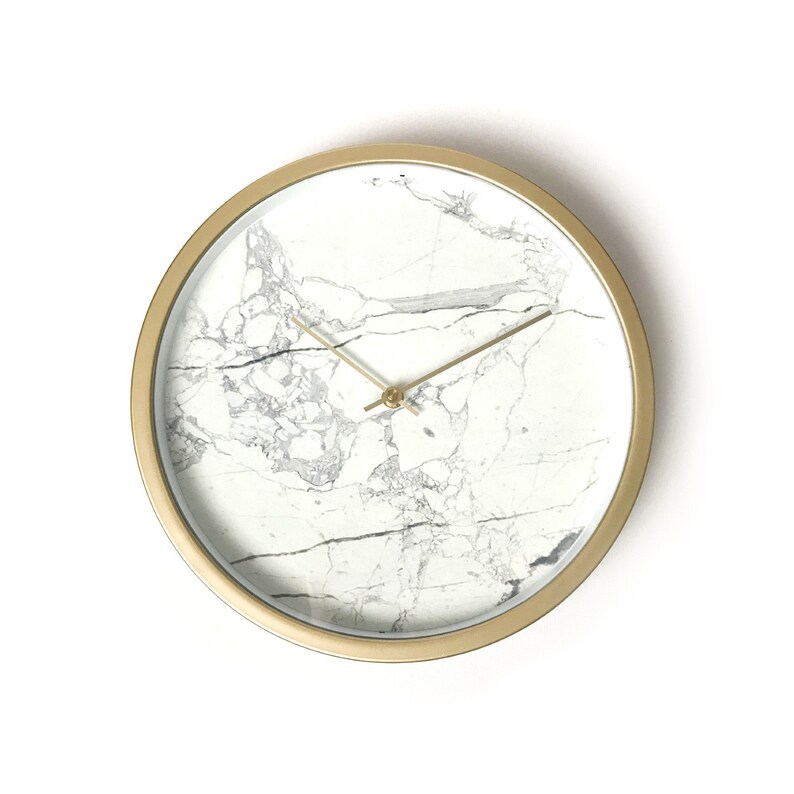 Marble Pattern Wall Clock Marble Design Minimalist Clock Etsy