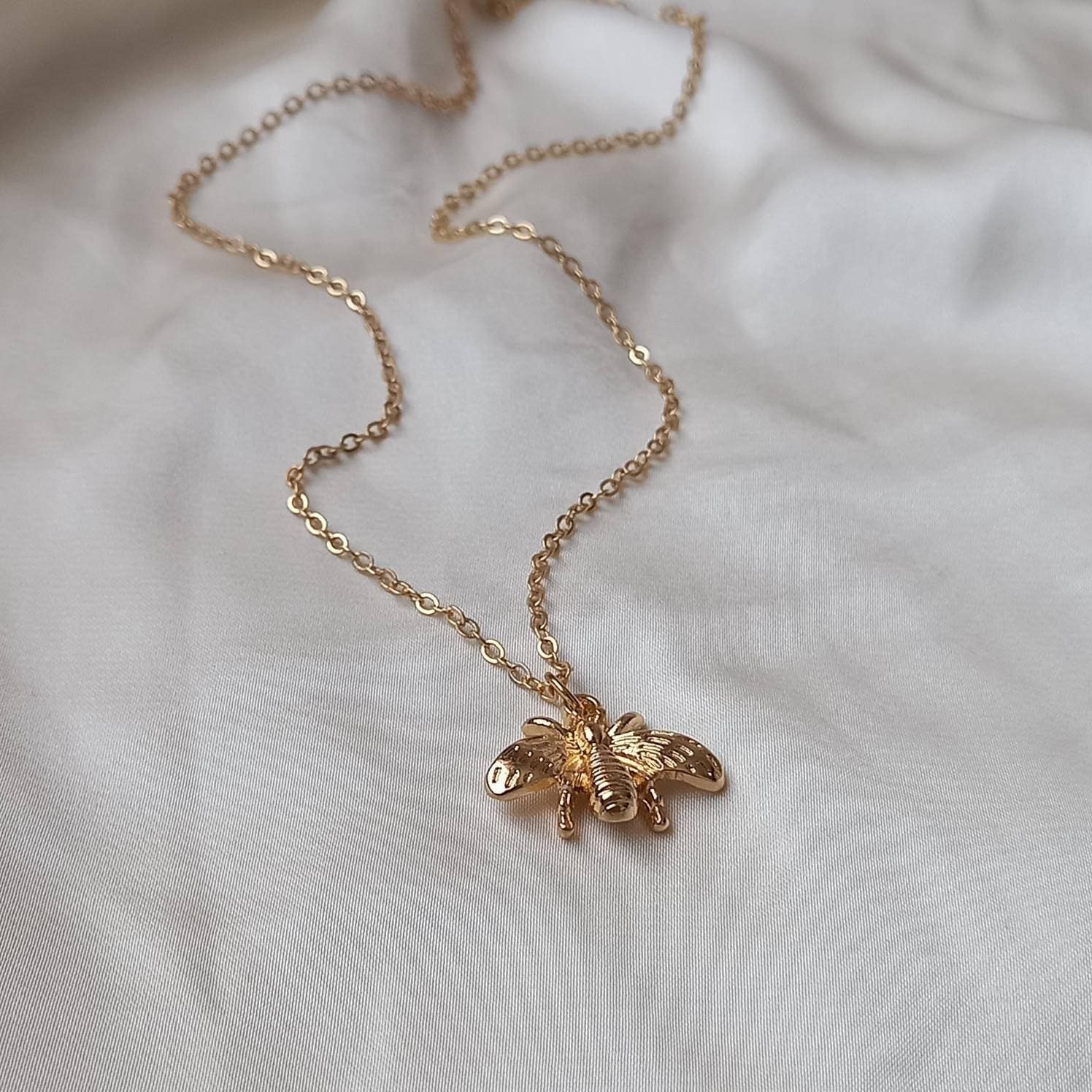 Gold Bumble Bee Necklace Gold Jewellery 