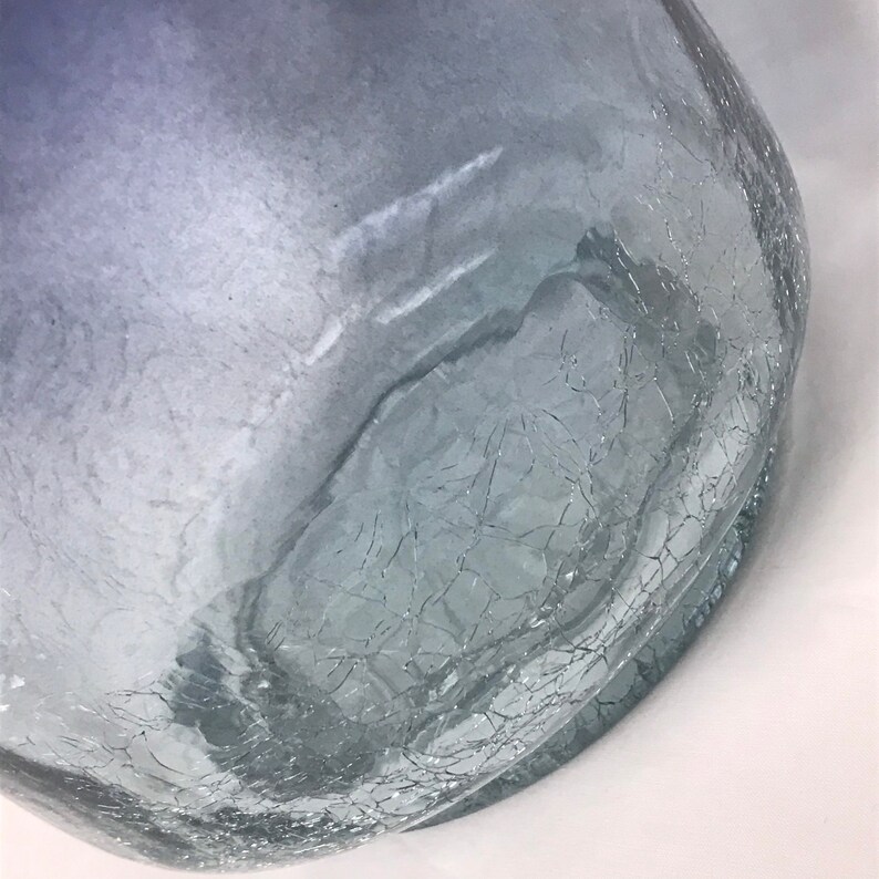 Textured Navy Blue Ombre Glass Vase Decorative Bottle Etsy