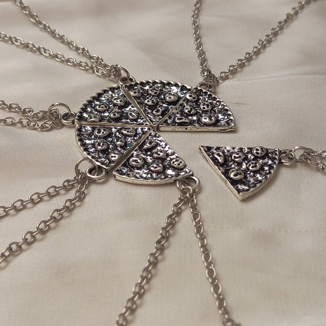 6 Piece Friendship Pizza Necklace Set Bestie Necklaces 6 Best Friends Necklace Four Piece Friendship Necklace Gift Set Etsy Canada