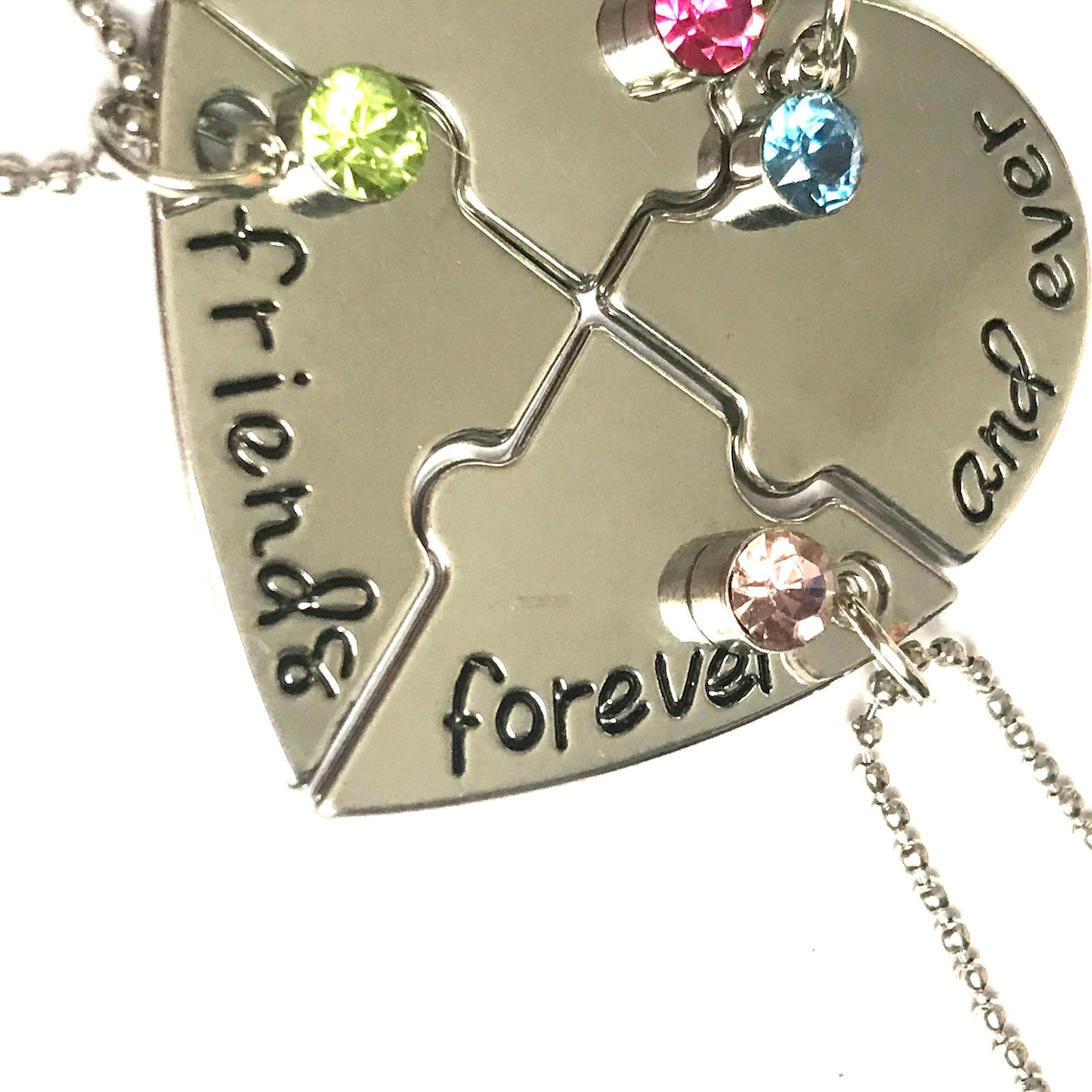 4 Piece Friendship Necklace Set Bestie Necklace Matching Etsy