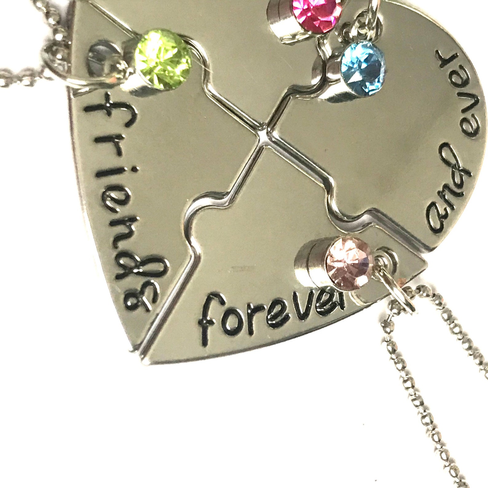 4 Piece Friendship Necklace Set Bestie Necklace Matching Etsy