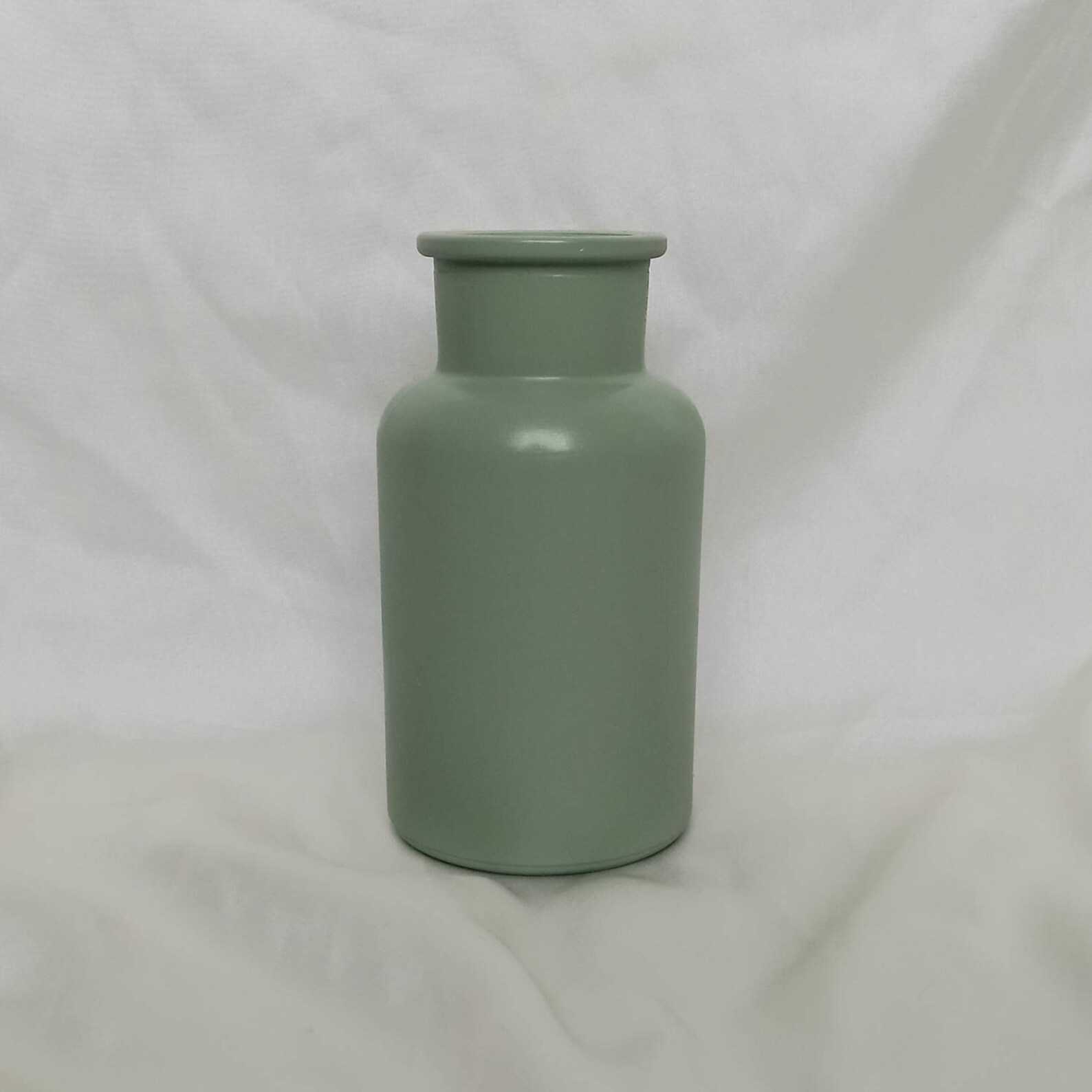 Sage Green Painted Glass Vase Sage Green Vase Neutral Vase Etsy