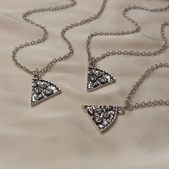 Best Friends Pizza Necklaces, Silver Necklaces Couple Friendship Necklaces  (pack Of 6)