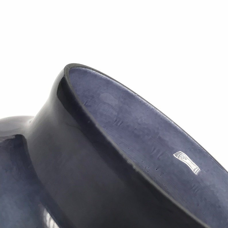 Textured Navy Blue Ombre Glass Vase Decorative Bottle Etsy