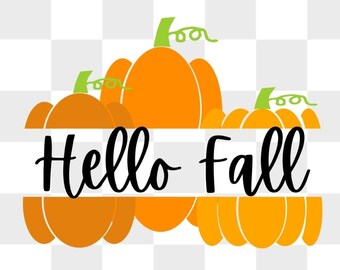 Hello Fall svg cut file | pumpkin cutting file | fall sign | cricut | silhouette