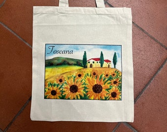 Collection de sacs en toile artistique Toscane et Sienne | Sacs d’art | Peintures toscanes