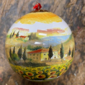 Medium Ceramic Christmas Balls Siena Tuscany Made in Italy | Tuscany ceramic Christmas balls | Tuscan ceramics
