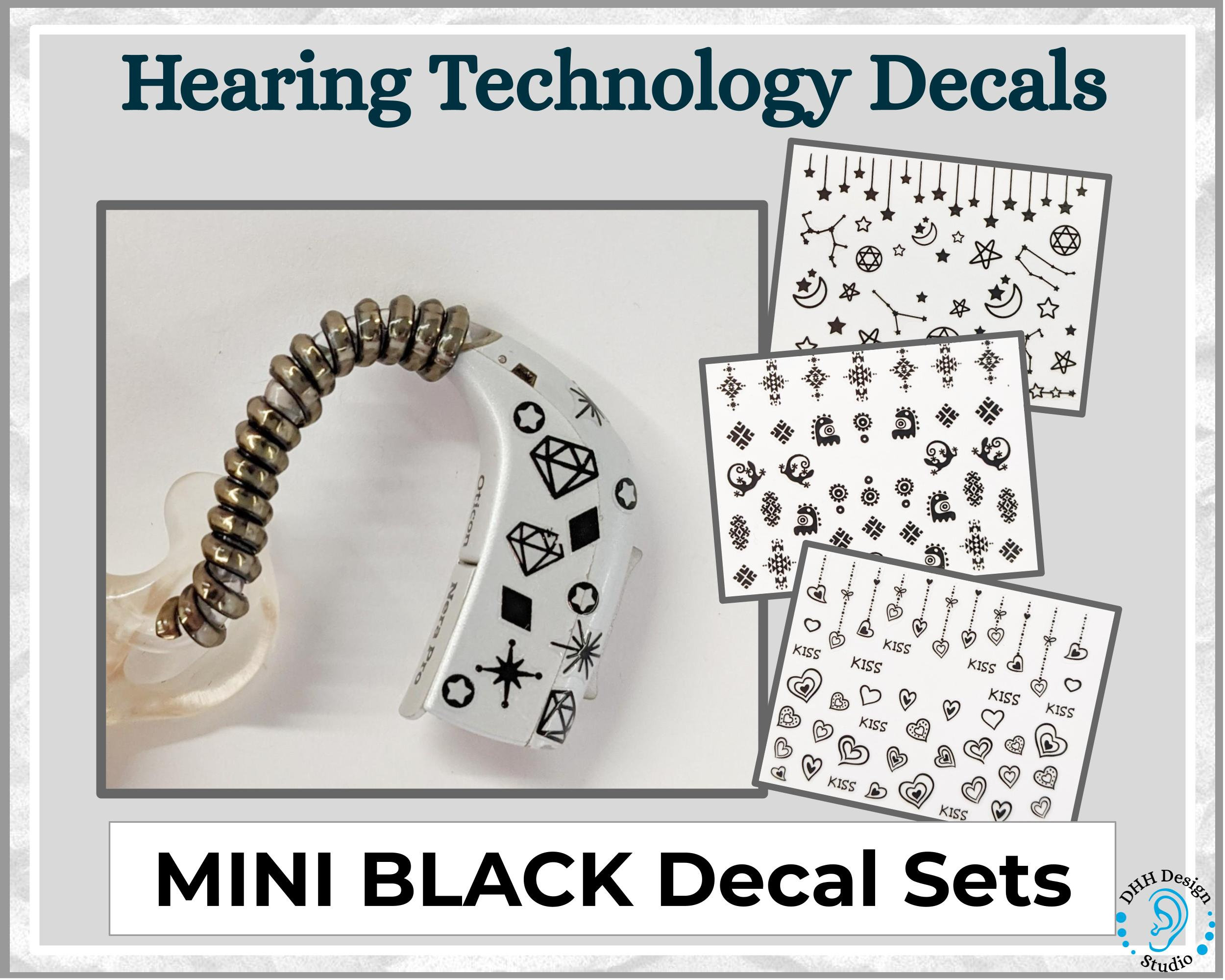 Mini Decal Sets BLACK Hearing Aid Decals Cochlear Implant | Etsy