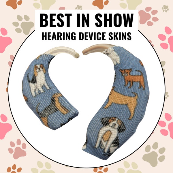 DOG PRINT Hearing Aid Skin | Hearing Aid Sleeve | Hearing Aid Jewelry | Cochlear Implant Skin | Hearing Aid Cover