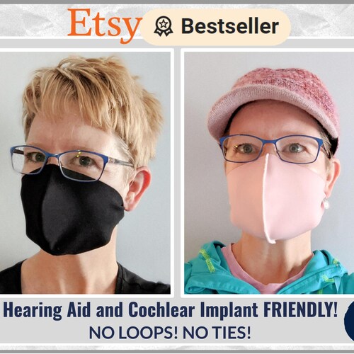 Ear Free Adjustable Face Mask. Hearing Aid Friendly Etsy