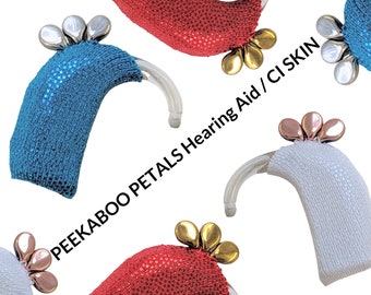 PEEKABOO PETALS Hearing Aid Skin | Hearing Aid Sleeve | Hearing Aid Jewelry | Cochlear Implant Skin | Hearing Aid Cover