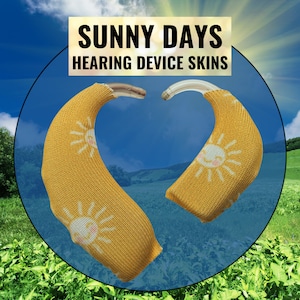 SONNIGE TAGE DRUCK Hörgerät Haut | Hörgerätehülle | Hörgerät Schmuck | Cochlea Implant Haut | Hörgerätehülle