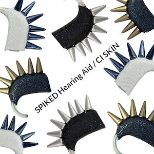 SPIKED Hearing Aid Skin | Hearing Aid Sleeve | Hearing Aid Jewelry | Cochlear Implant Skin | Hearing Aid Cover