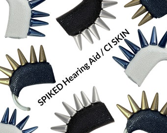 SPIKED Hearing Aid Skin | Hearing Aid Sleeve | Hearing Aid Jewelry | Cochlear Implant Skin | Hearing Aid Cover