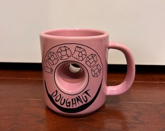 Voodoo Doughnut Pink Ceramic Coffee Mug - The Magic Is In The Hole Novelty Cup