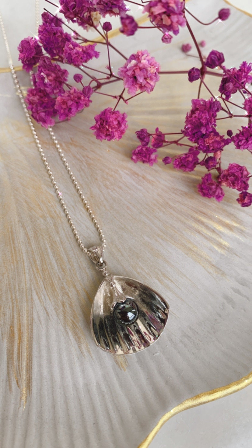 Pendant Sterling Silver 925 Sea Shell Black Hematite Jewelry Necklaces ...