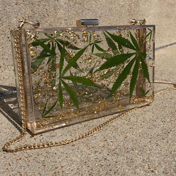 KUSH CLUTCH | Exclusive Clear Purse | REAL Weed Leaves | Unique Stadium Bag | Super Cute!