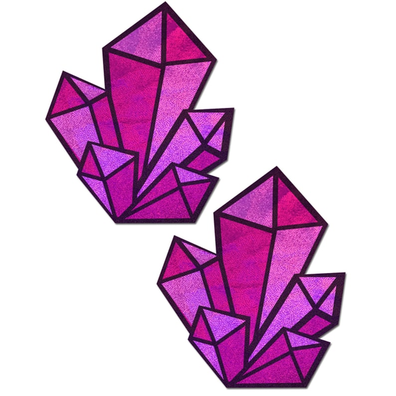 Holographic Pink Crystal Cluster Nipple Pasties by Pastease Crystal