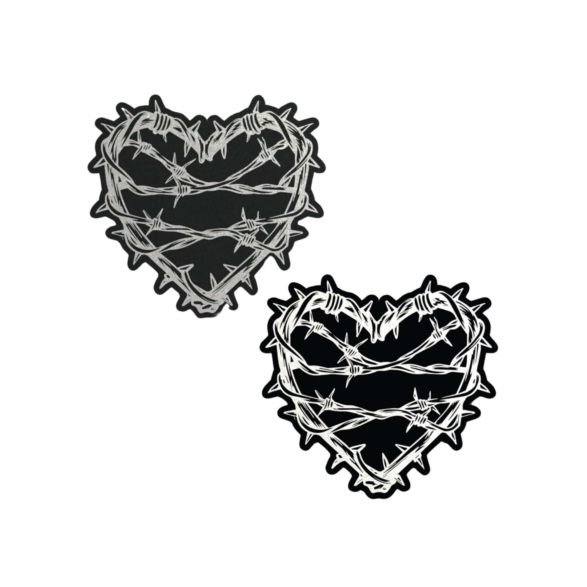Barbed Wire Heart Pasties Reflective Nipple Covers by Pastease®
