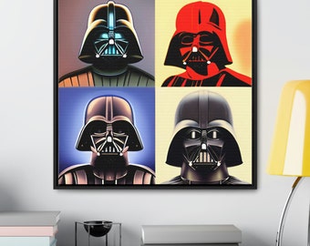 The Many Faces of Darth Vader: Star Wars Art Print Canvas Wraps, Square Frame