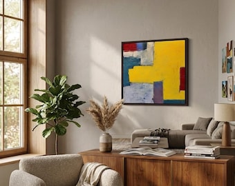 Original Abstract Acrylic Painting on Wood Panel | Colorful Modern Wall Art