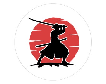Samurai Warrior Vinyl Sticker: Japanese Art Decal for Car, Laptop