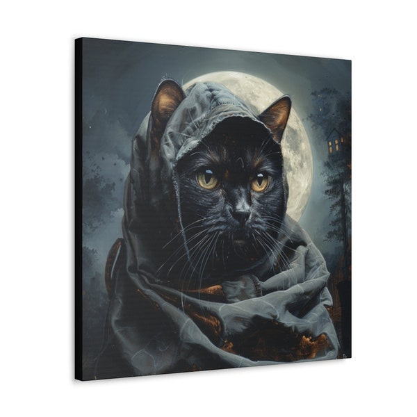 Mysterious Feline: Cat in Disguise - Surreal Canvas Art Print Gallery Wraps