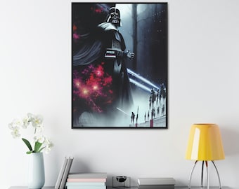 Artificial Intelligence Meets Artistic Genius: Darth Vader in Jakuchu's Style Canvas Wraps, Vertical Frame