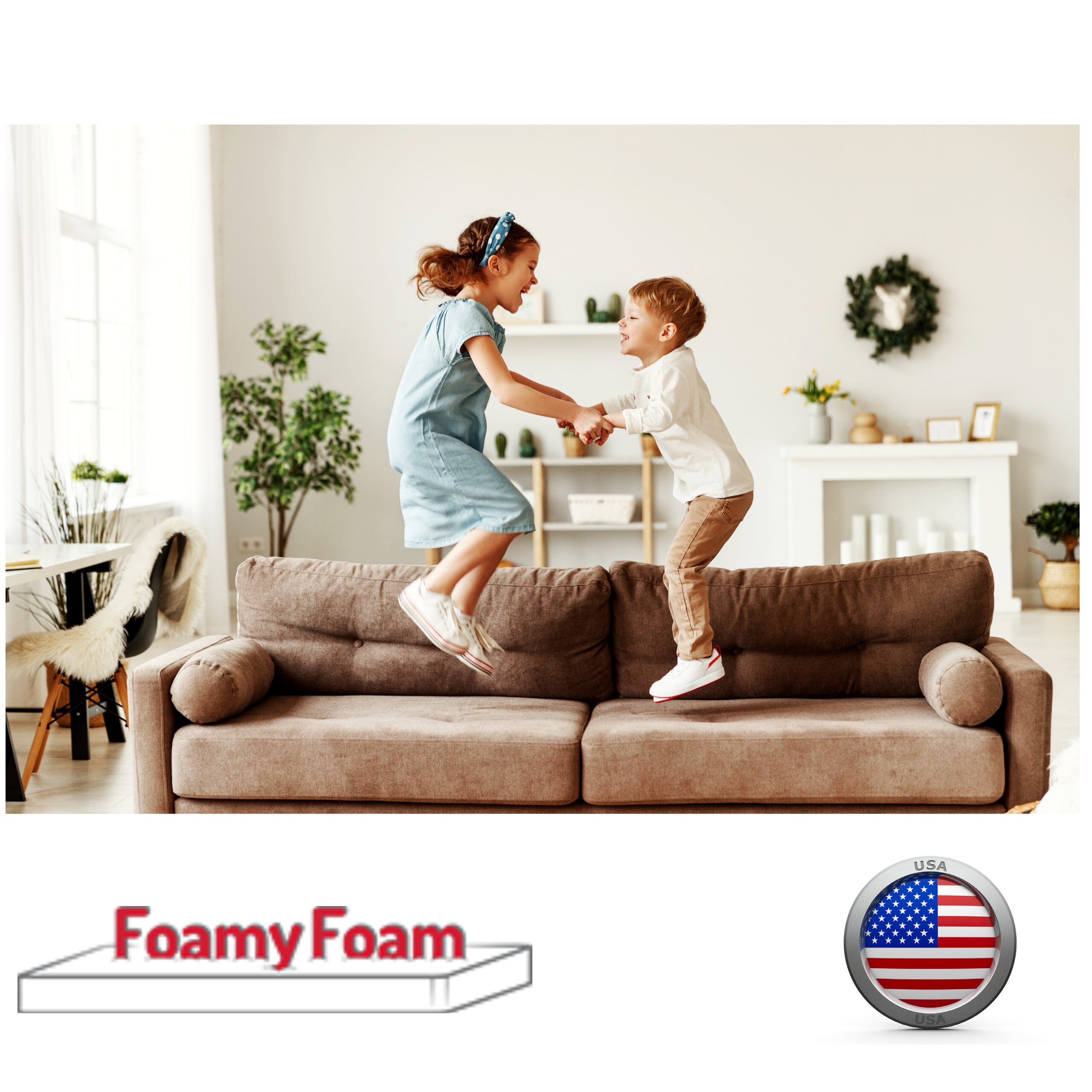 GoTo Foam Upholstery Cushion - 2"x13"x23", 44ILD Firm, Made In USA, 7-10 Year Lifespan