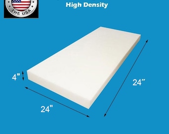 FoamyFoam 4" x 24" x 24" 6-PACK High Density Upholstery Foam Cushion (Seat Replacement, Upholstery Sheet, Foam Padding) Made in USA