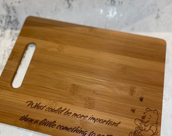 Pooh bear board, Winnie, serving board, chopping board, charcuterie board, cheese board, kitchen decor, bamboo, Mother’s Day present,