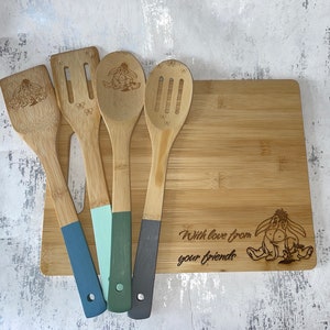 Eeyore Engraved Bamboo Serving Set, Charcuterie Board Gift