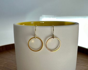 Brass Circle Earrings