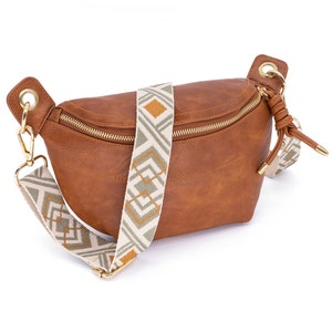 Grand sac banane cognac/marron femme | bandoulière de sac de votre choix | simili cuir vegan | Sac à bandoulière XL Sac ceinture Sac à bandoulière Sac à bandoulière