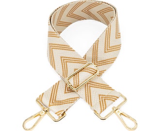Bag strap THEELA | sand beige cognac light brown mustard, carabiner gold | Shoulder strap for bags | Shoulder strap bag strap shoulder strap