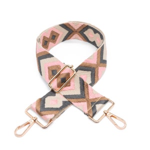 Bag strap IKALA | beige sand pink grey-brown, snap hook gold | wide shoulder strap for bags | Shoulder strap bag strap shoulder strap