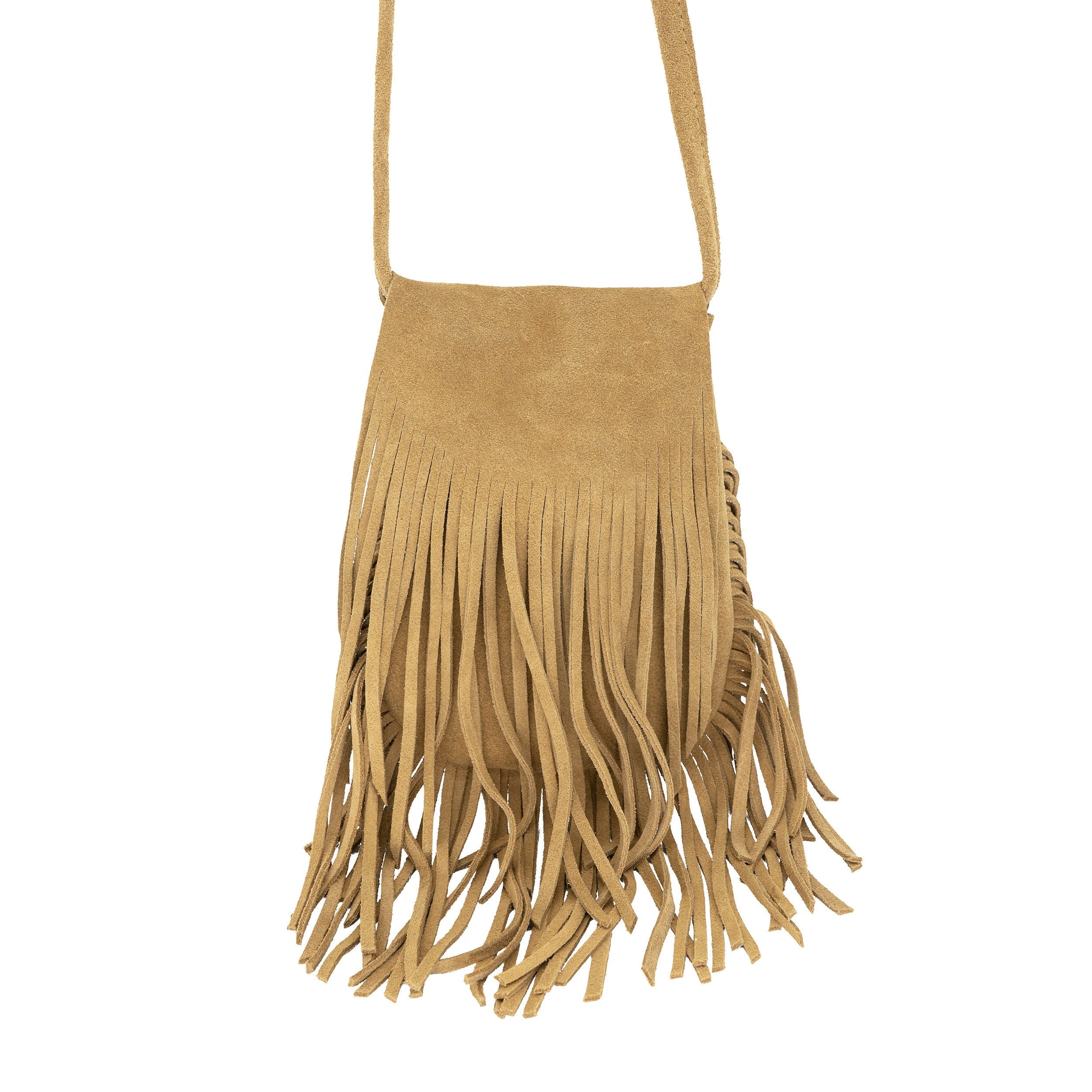 Moda Luxe Brown Leather Fringe Crossbody Purse