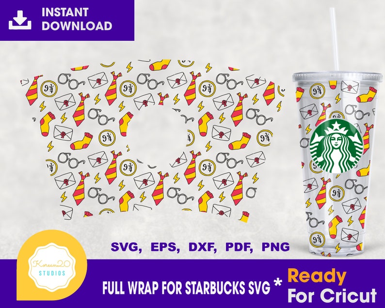 Download Full Wrap Harry Potter Halloween Starbucks Cup Svg Instant ...